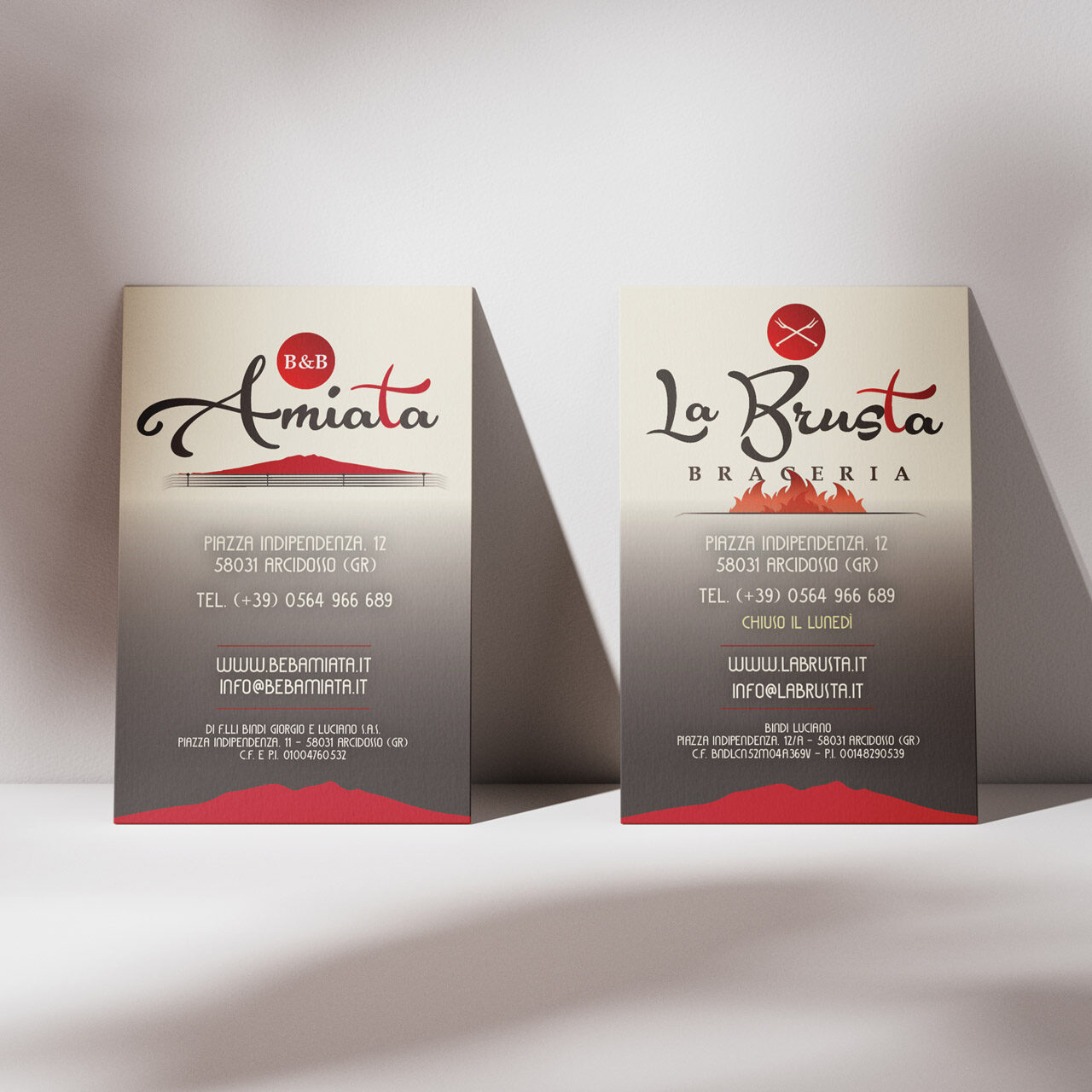 La Brusta e Amiata B&B biglietti da visita