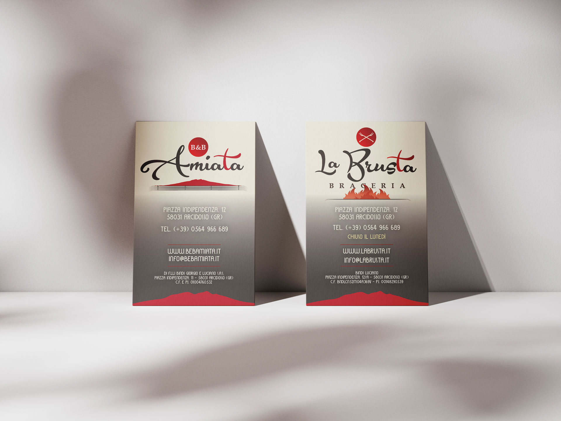 La Brusta e Amiata B&B biglietti da visita