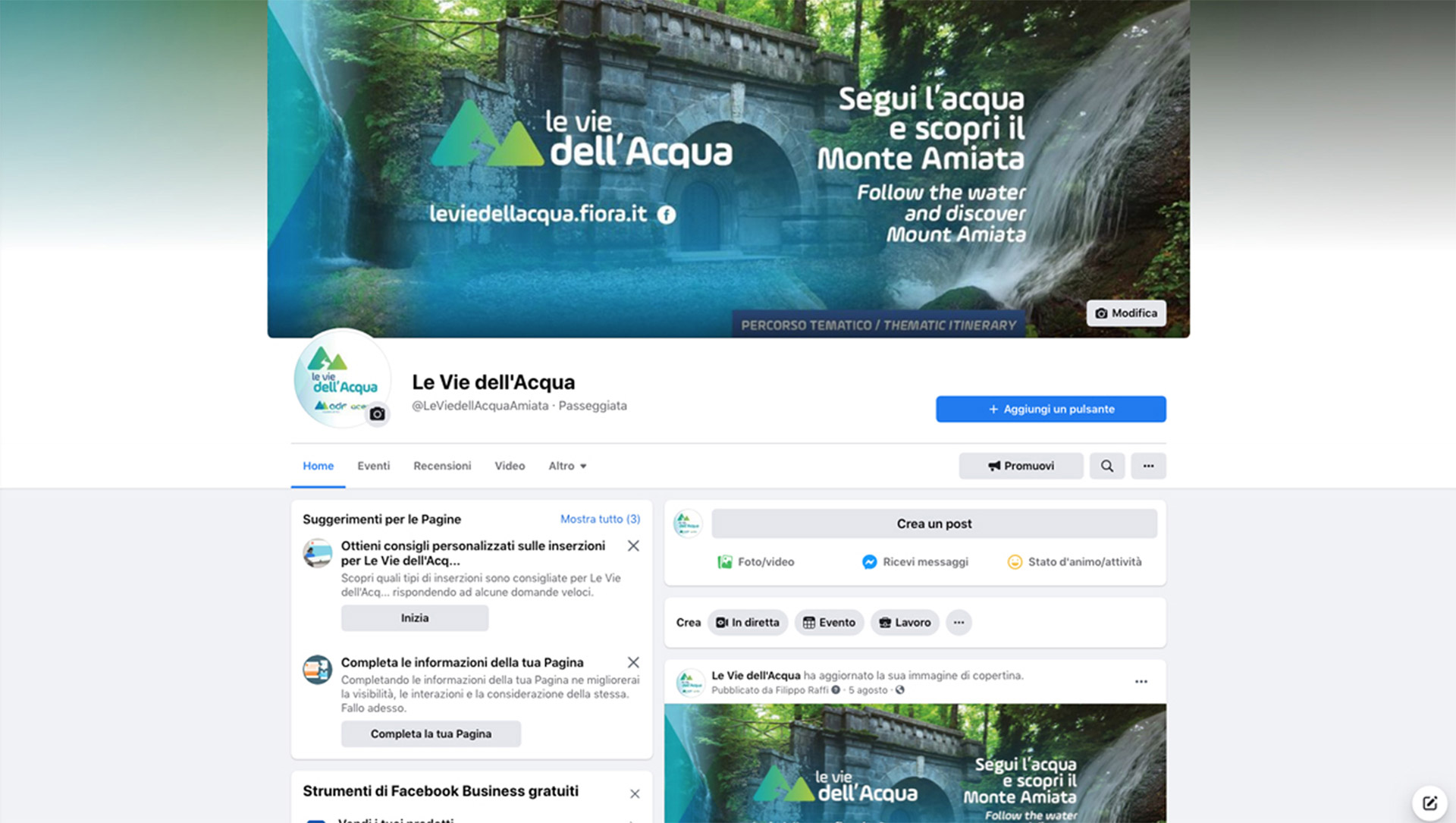 Le Vie dell'Acqua profilo facebook